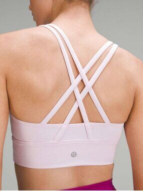 Lululemon NWOT Energy Longline Bra *Medium Support, B–D Cups Meadowsweet Pink